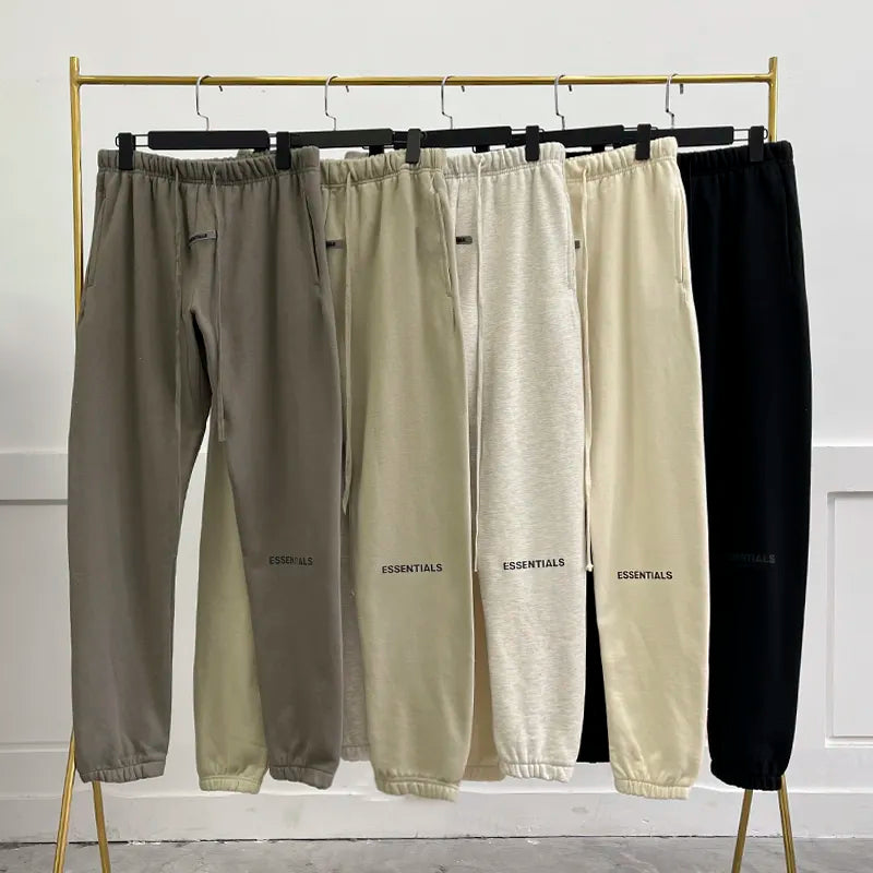 Men's Essentials Sweatpants Male Fashion Brand Printed Letters 100% Cotton Hip Hop Loose Unisex Jogging Oversized Pants Women