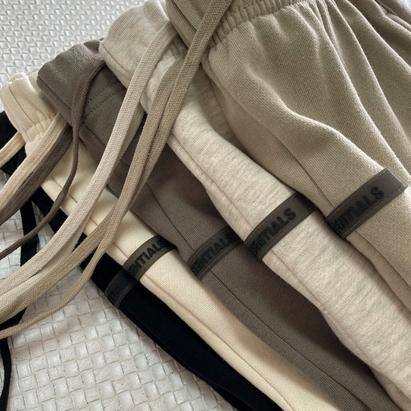 Qamis™ x Essentials Sweatpants – 100% Cotton, Reflective Print, High Street Fit