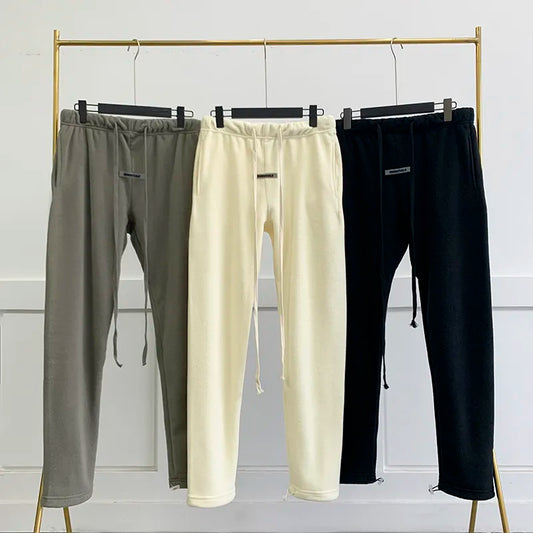 Men Essentials Polar Fleece Sweatpants Double line Drawstring Pants Couple Hip Hop Trousers Loose High Street Casual Pant