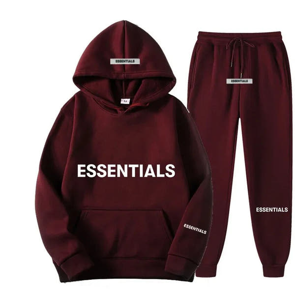 Unisex Essentials Reflective Letter Hoodie Set - Streetwear Fashion