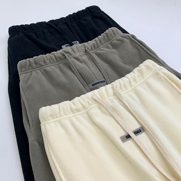 Men Essentials Polar Fleece Sweatpants Double line Drawstring Pants Couple Hip Hop Trousers Loose High Street Casual Pant